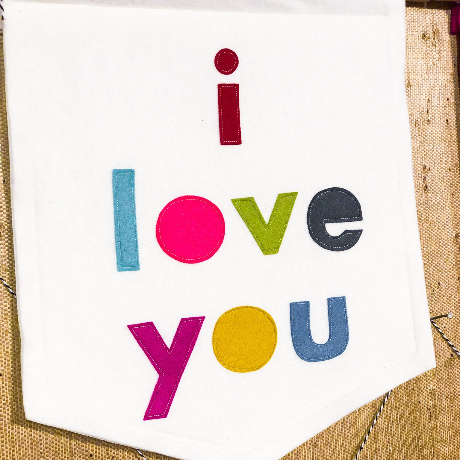 I Love You Felt Pennant