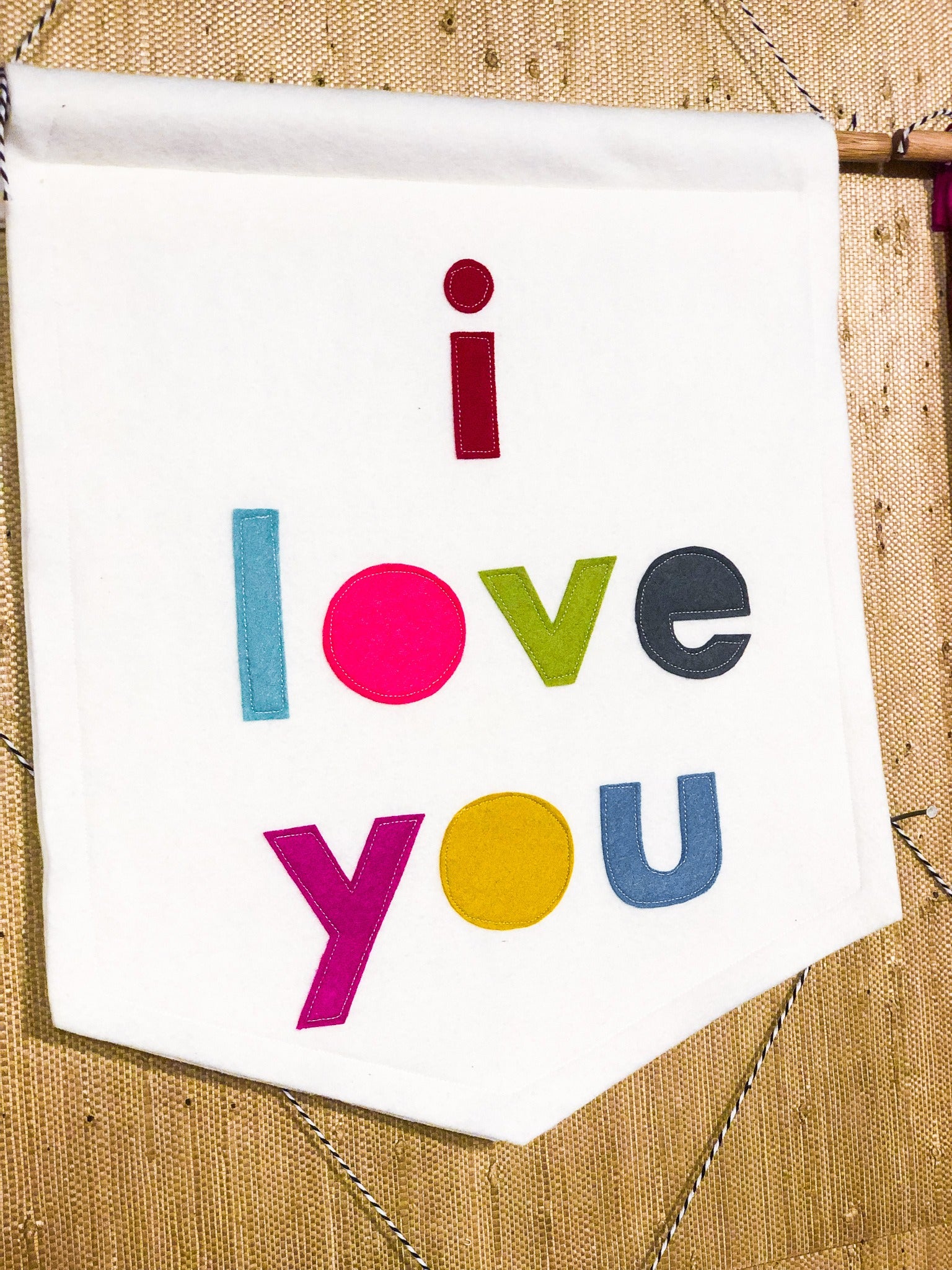 I Love You Felt Pennant