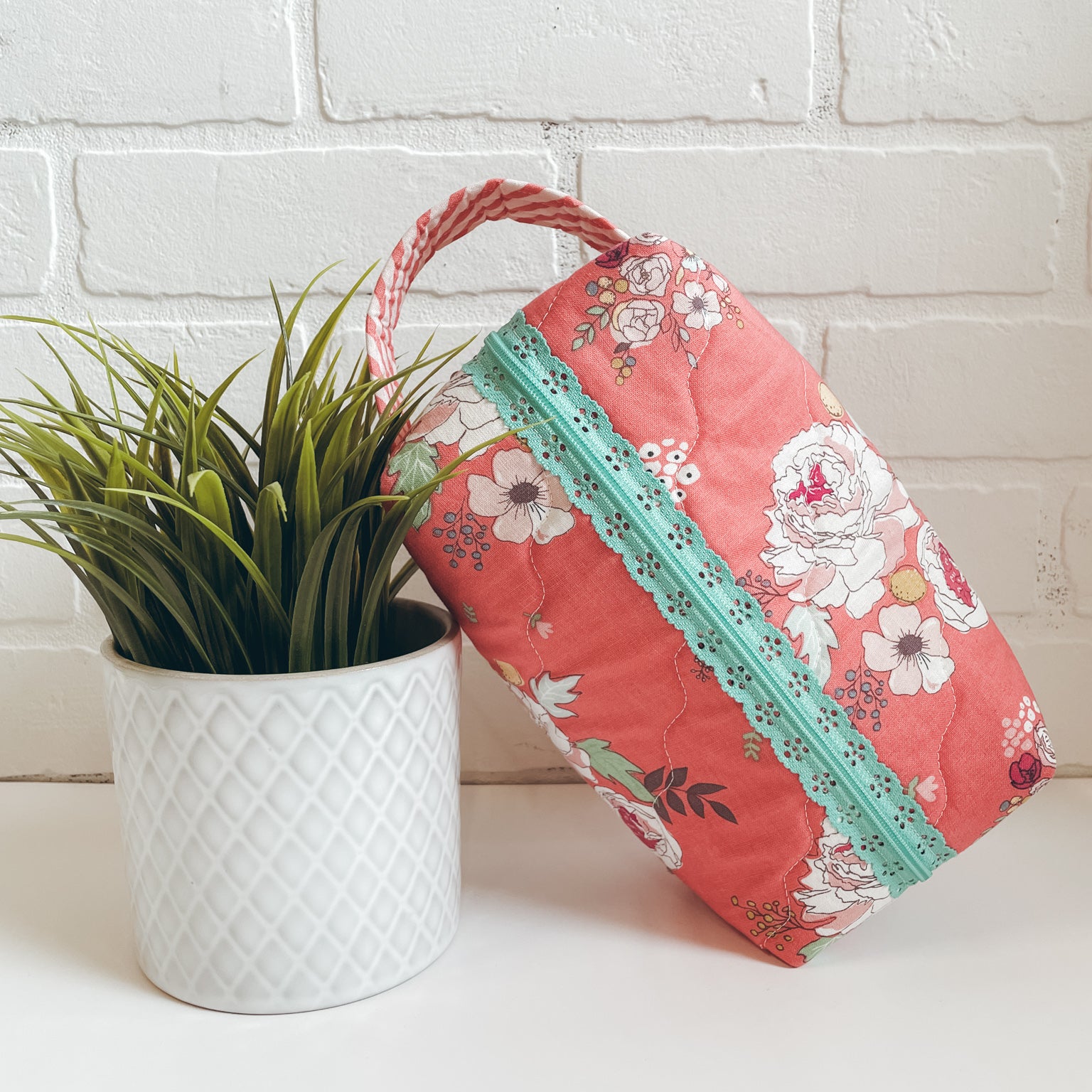 Boxy Tote with Lace Zipper