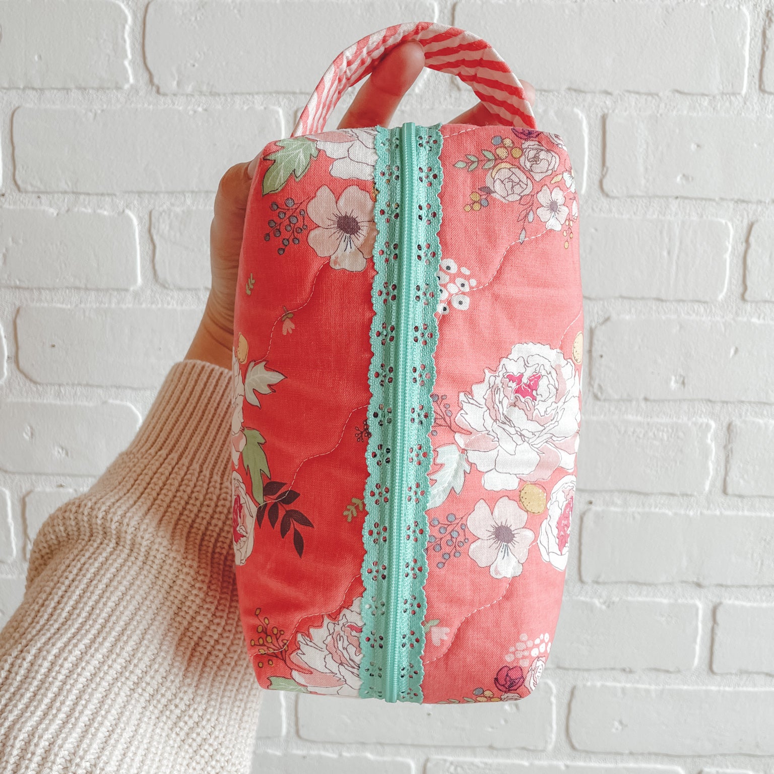 Boxy Tote with Lace Zipper