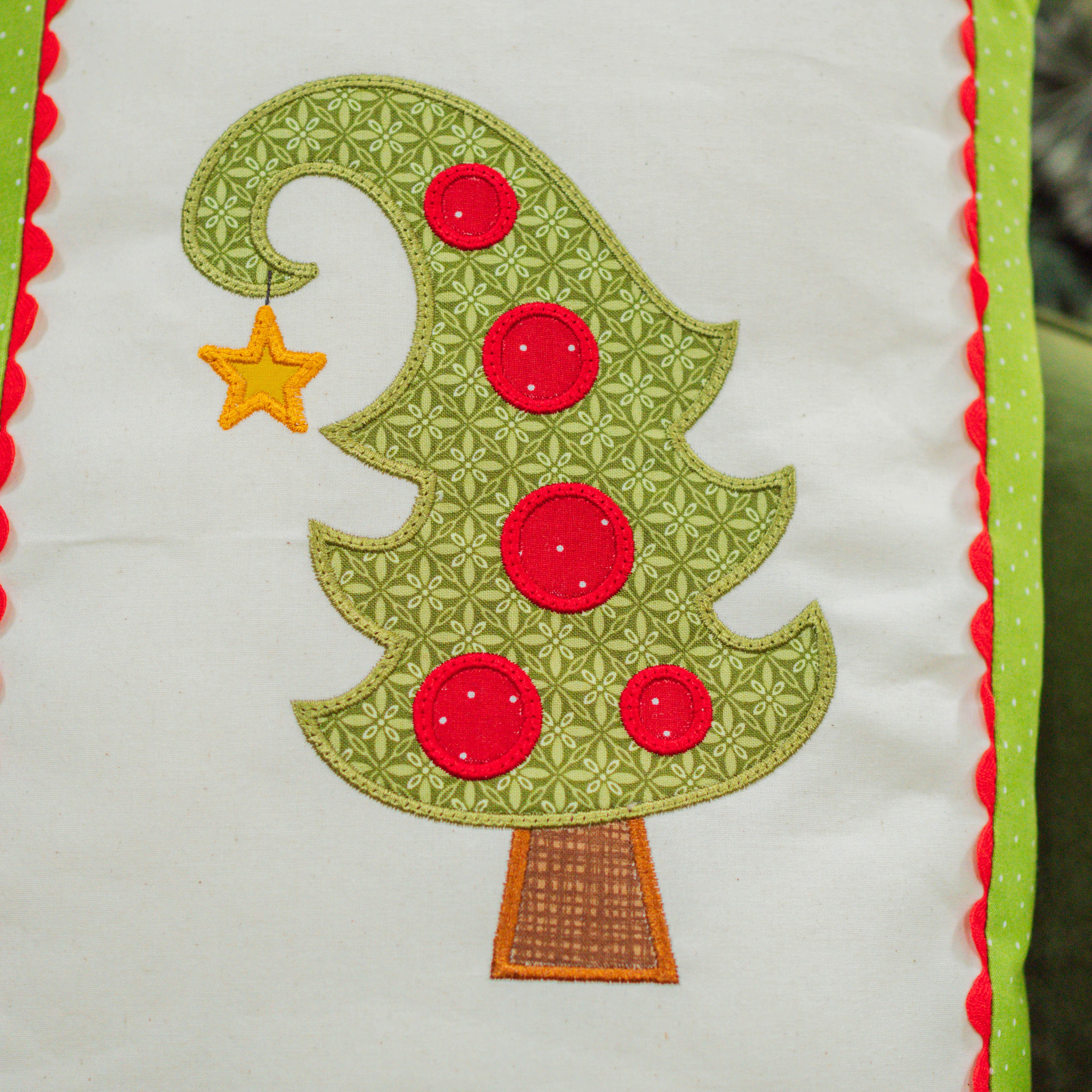Whimsy Tree Machine Embroidery design on pillow