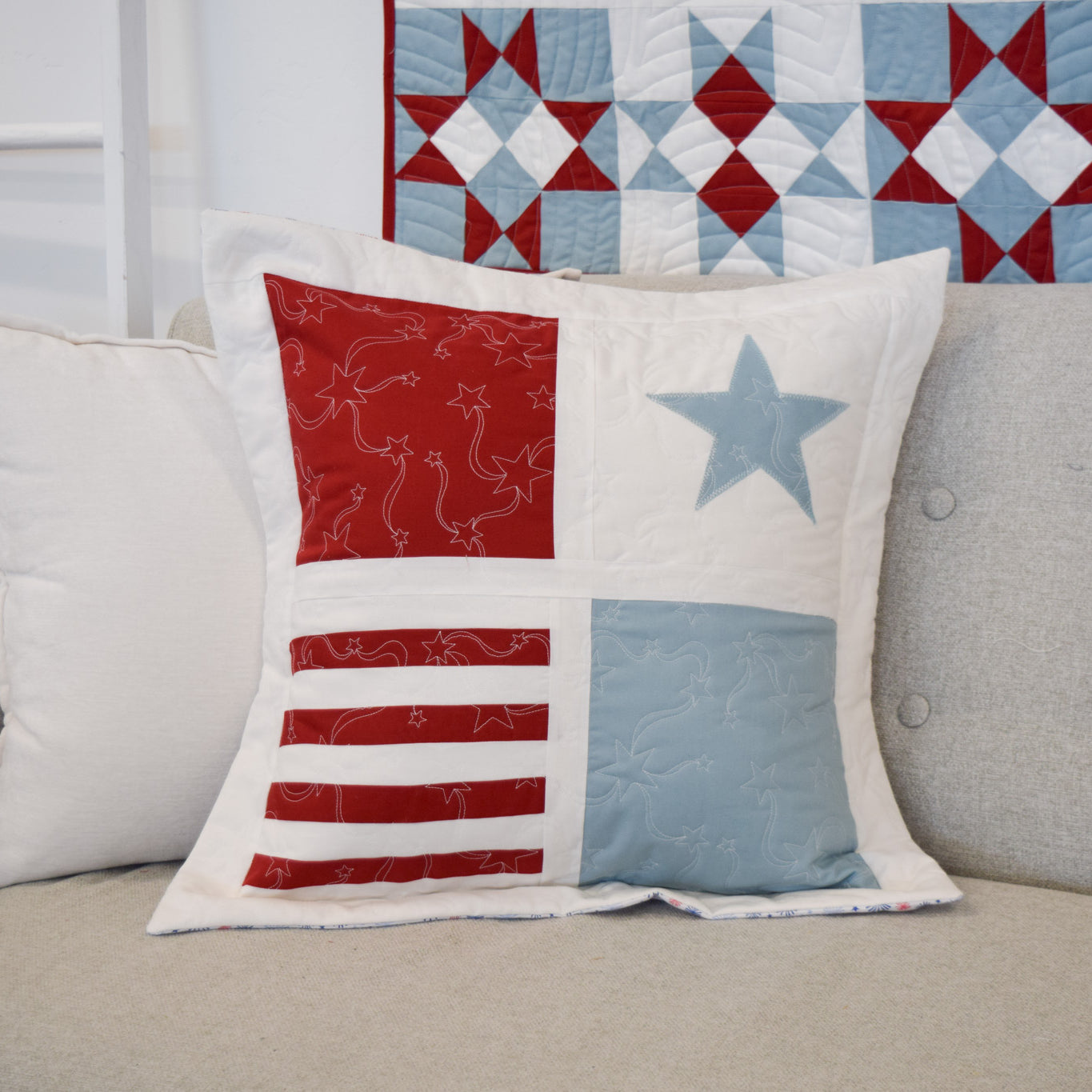 Patriotic Porch Pillow.