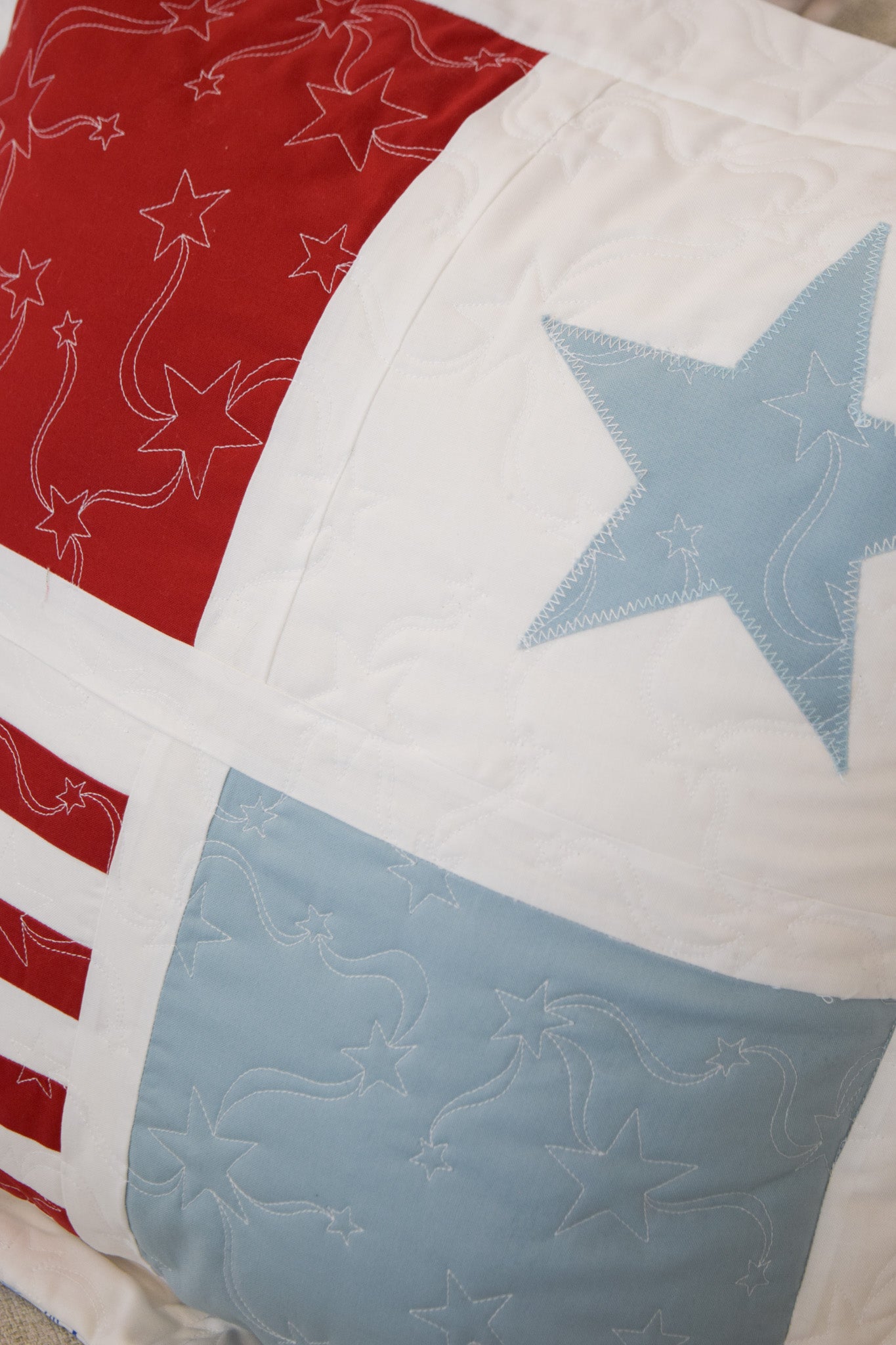 Patriotic Porch Pillow Quilting