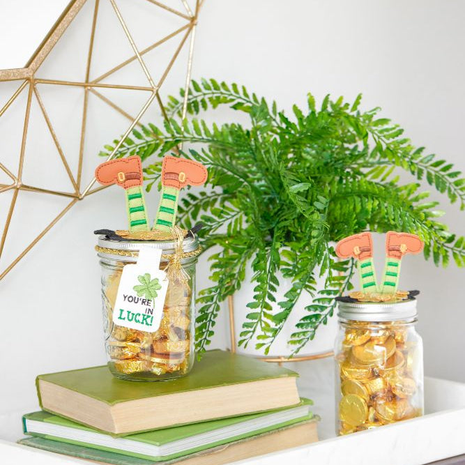 Kimberbell Embroidery Club - February 2024: Pot O' Gold Jar Topper & Gift Tag