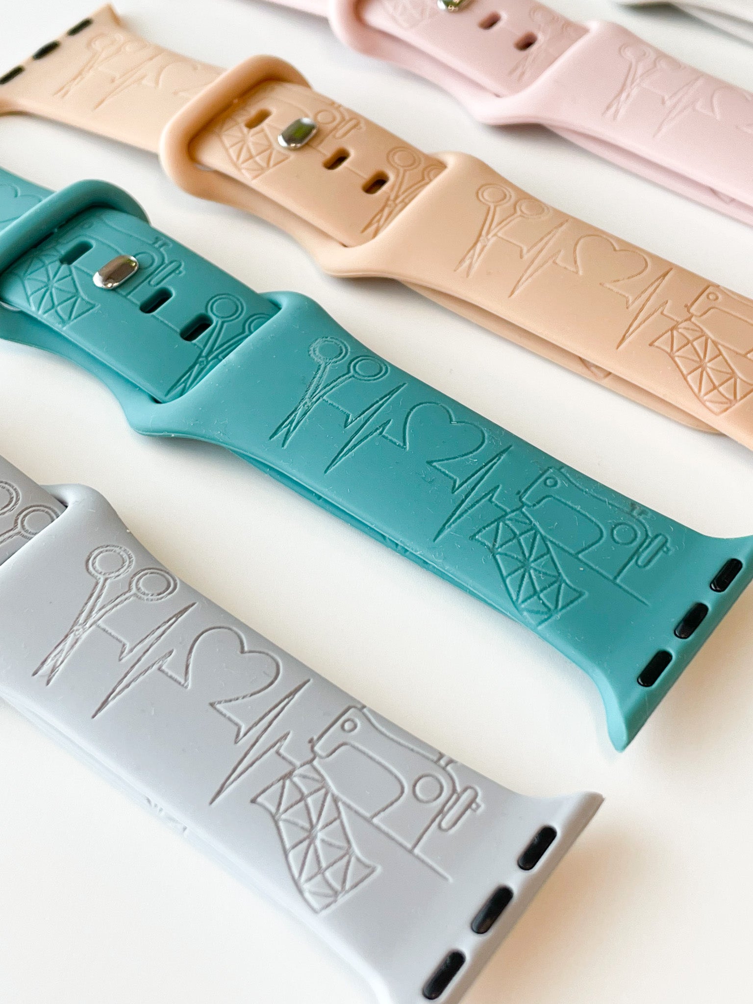 MGQS Small Watch Band - Sewing Heartbeat - Peach