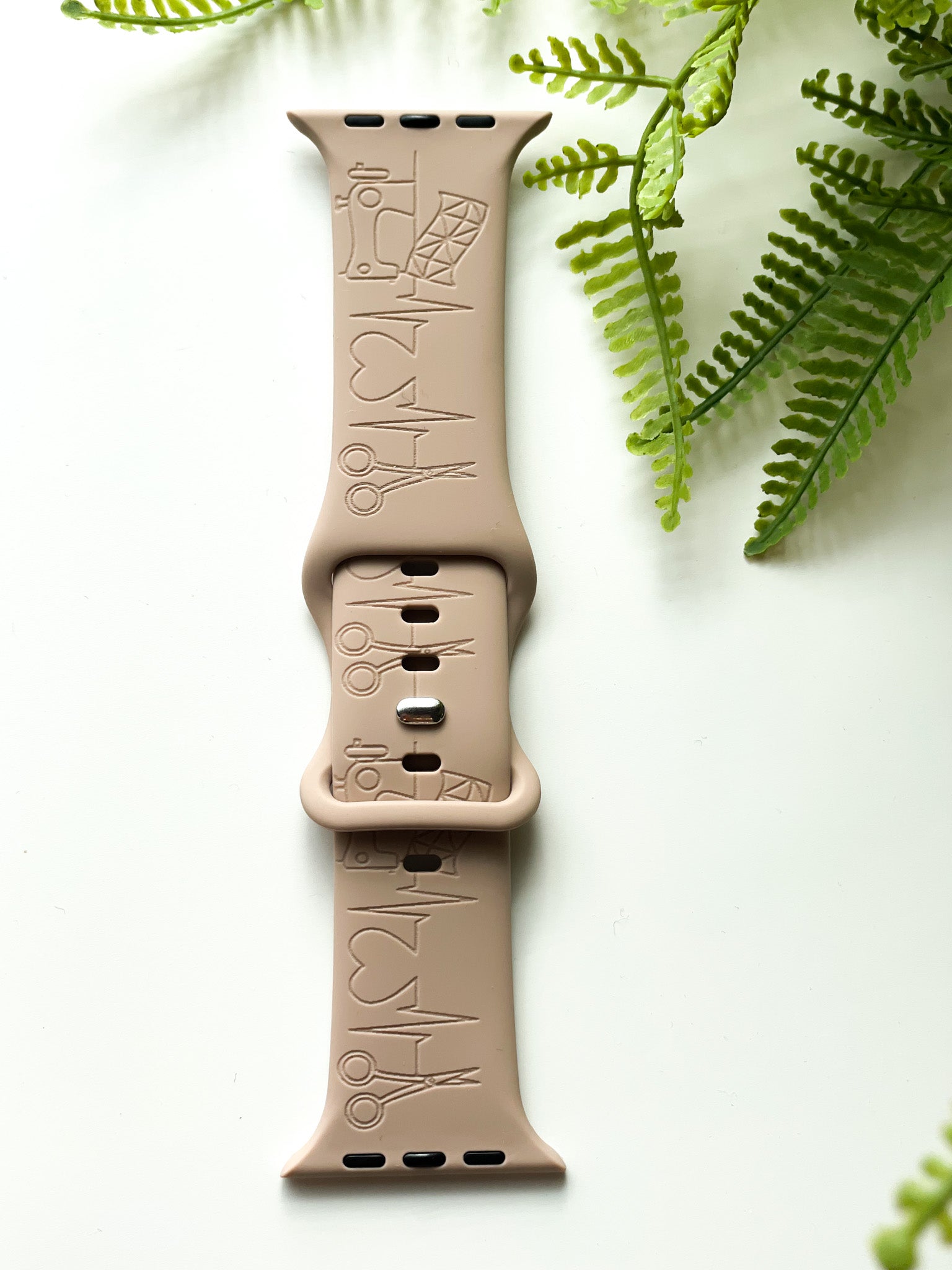 MGQS Large Watch Band - Sewing Heartbeat - Almond