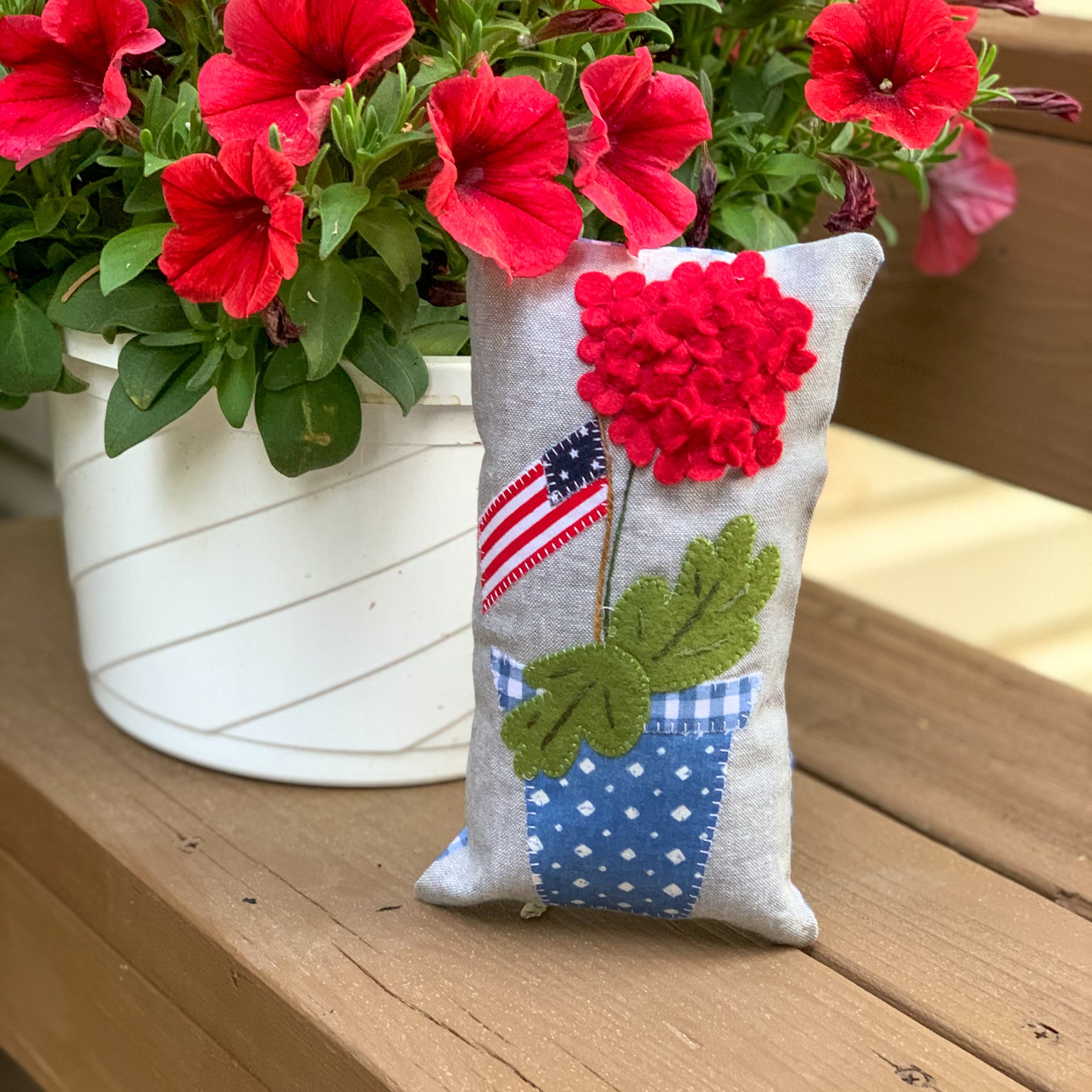 Forever Red, White & Bloom Mini Bowl Filler Pillows