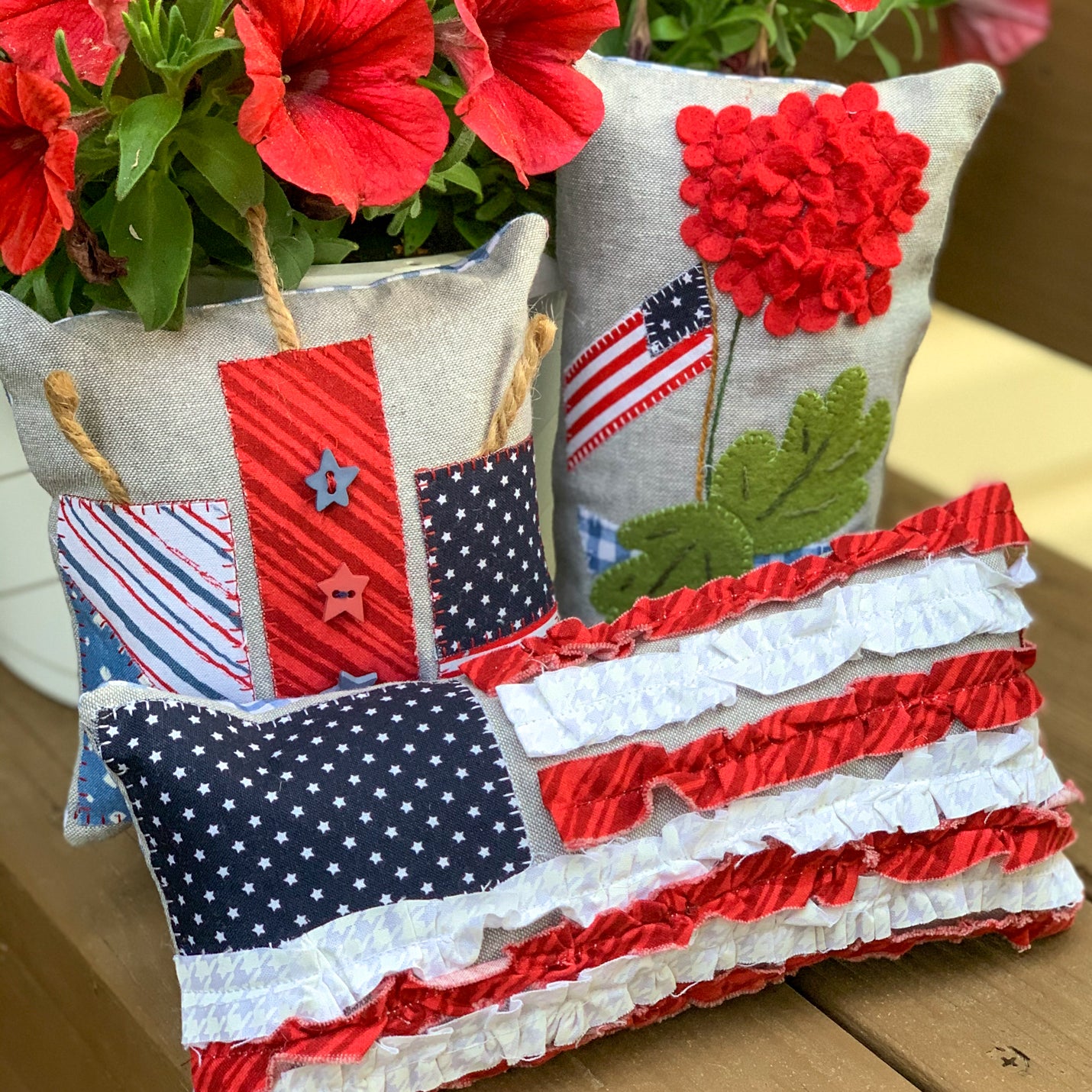 Forever Red, White & Blue Mini Bowl Filler Pillows