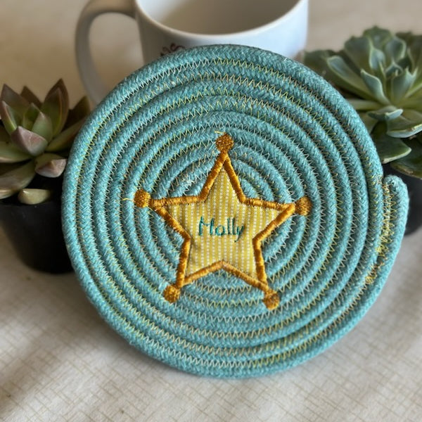 Howdy Rope Coaster Machine Embroidery Designs Star