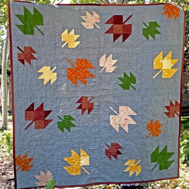 Leaf Fall Quilt Throw size 56" x 60"