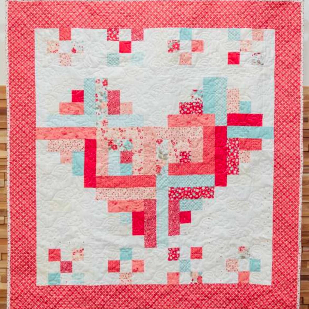 Log Cabin Heart Quilt (Downloadable Pattern)