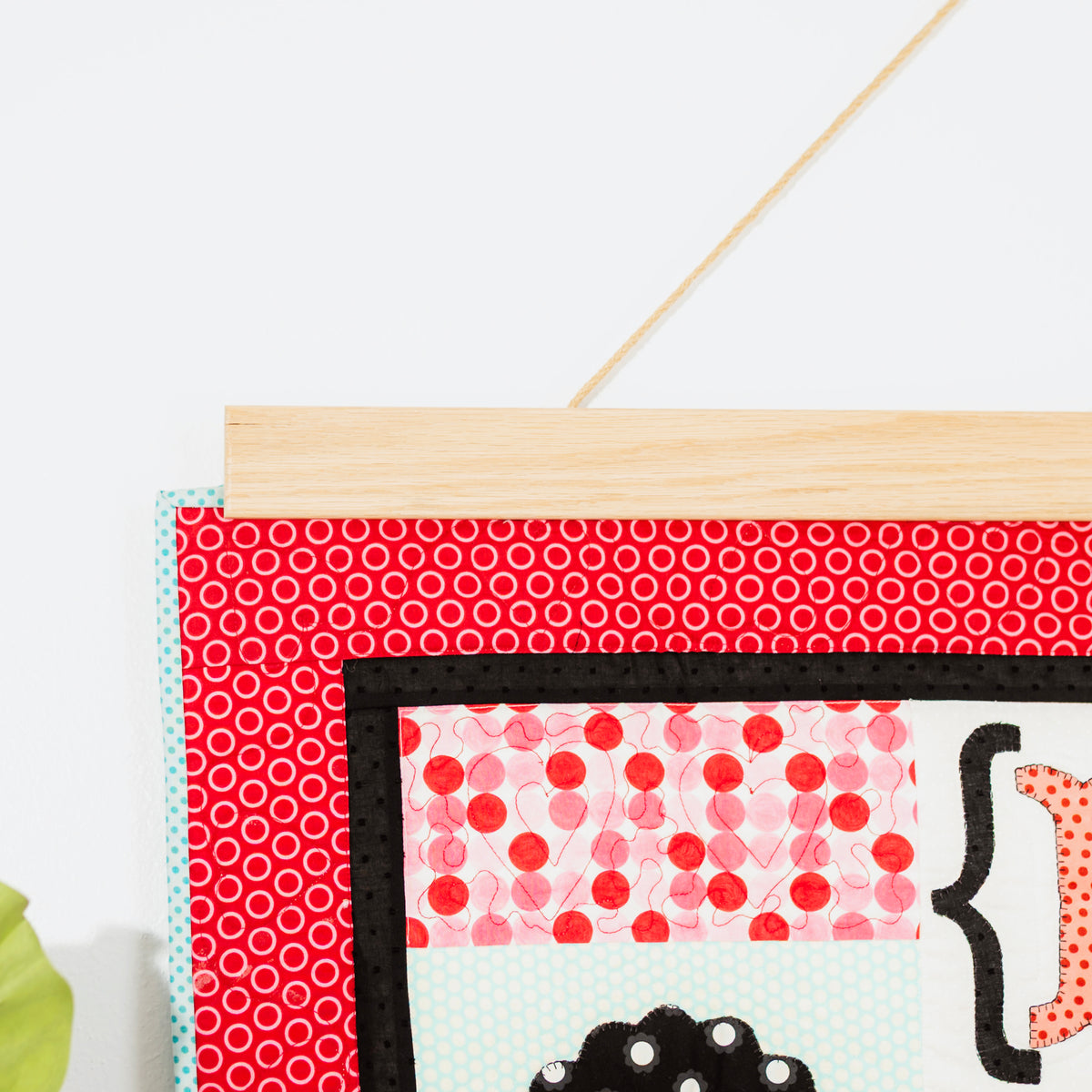 Decorative wall hanging with text and patterns on a white background 36" wall hanger