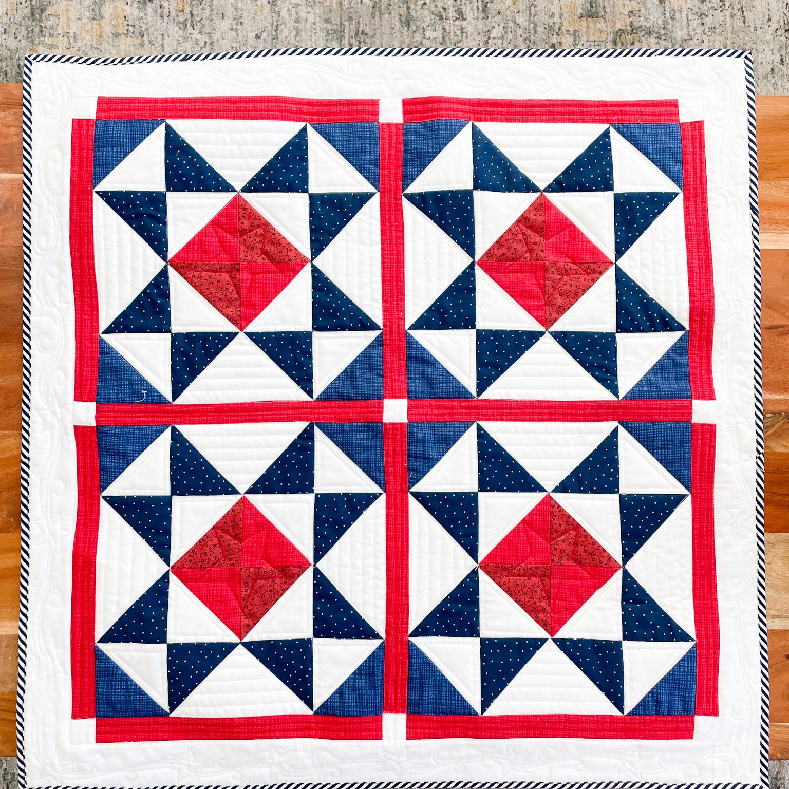 Stars and Stripes Table Topper Downloadable Pattern
