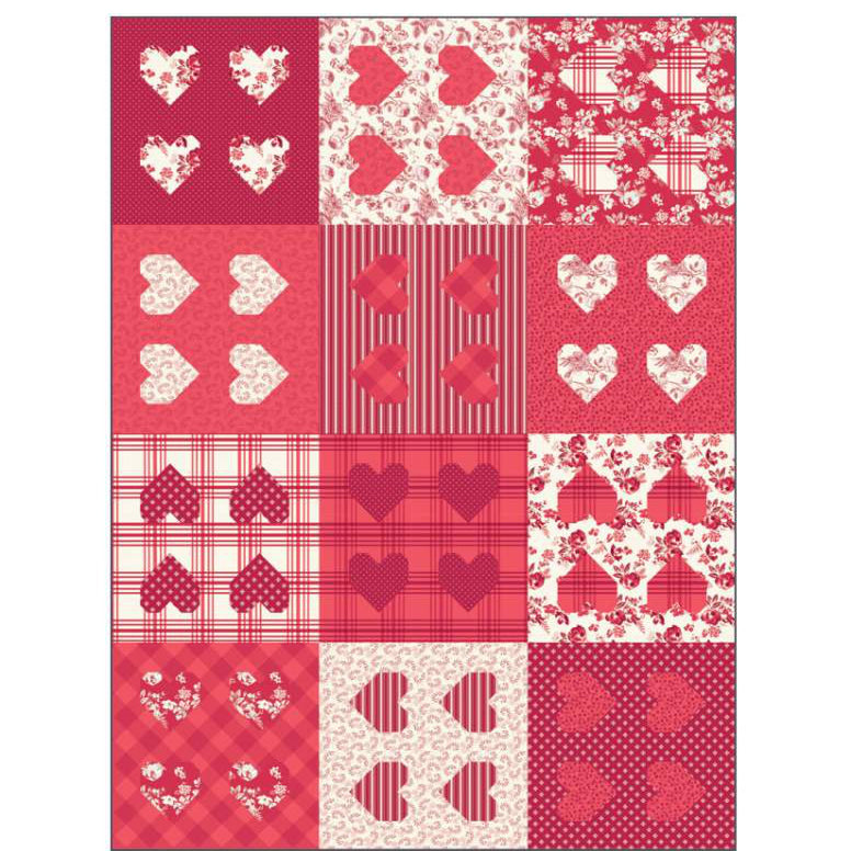 pink heart quilt