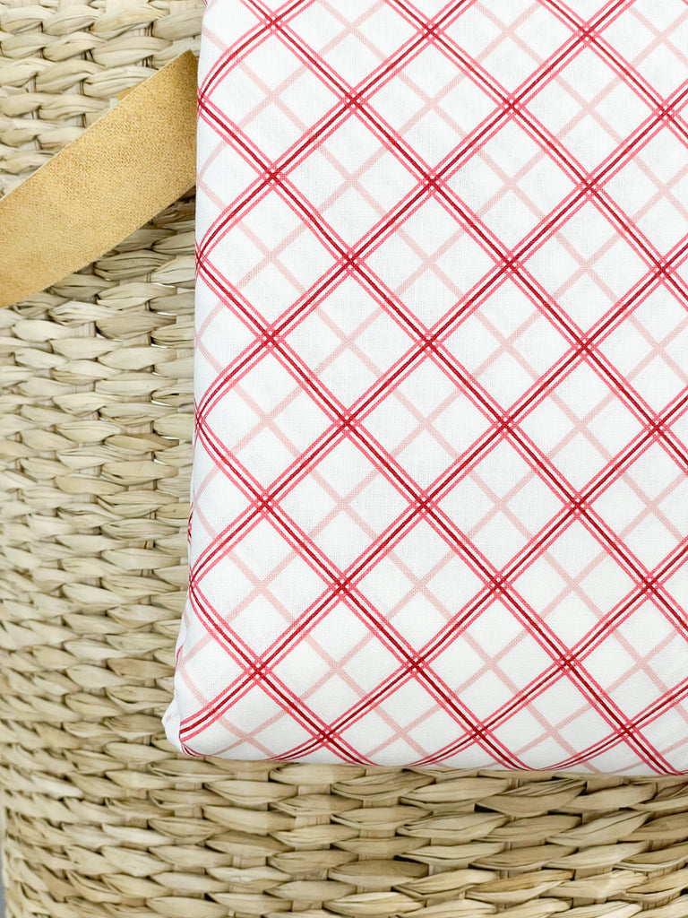 Picnic Quilt Backing fabric in red plaid 