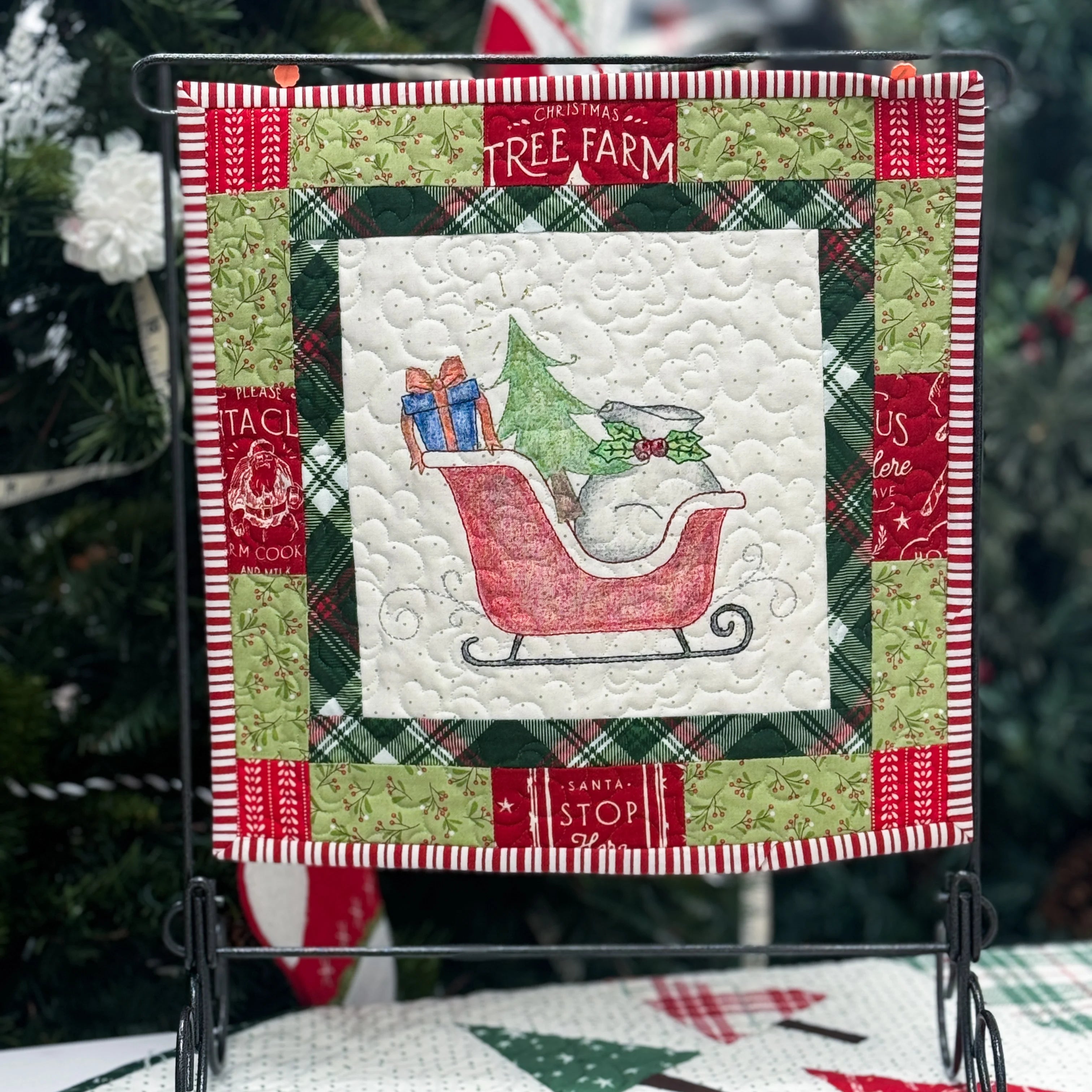 Santa's Sleigh Machine Embroidery/hand Stitching Pattern