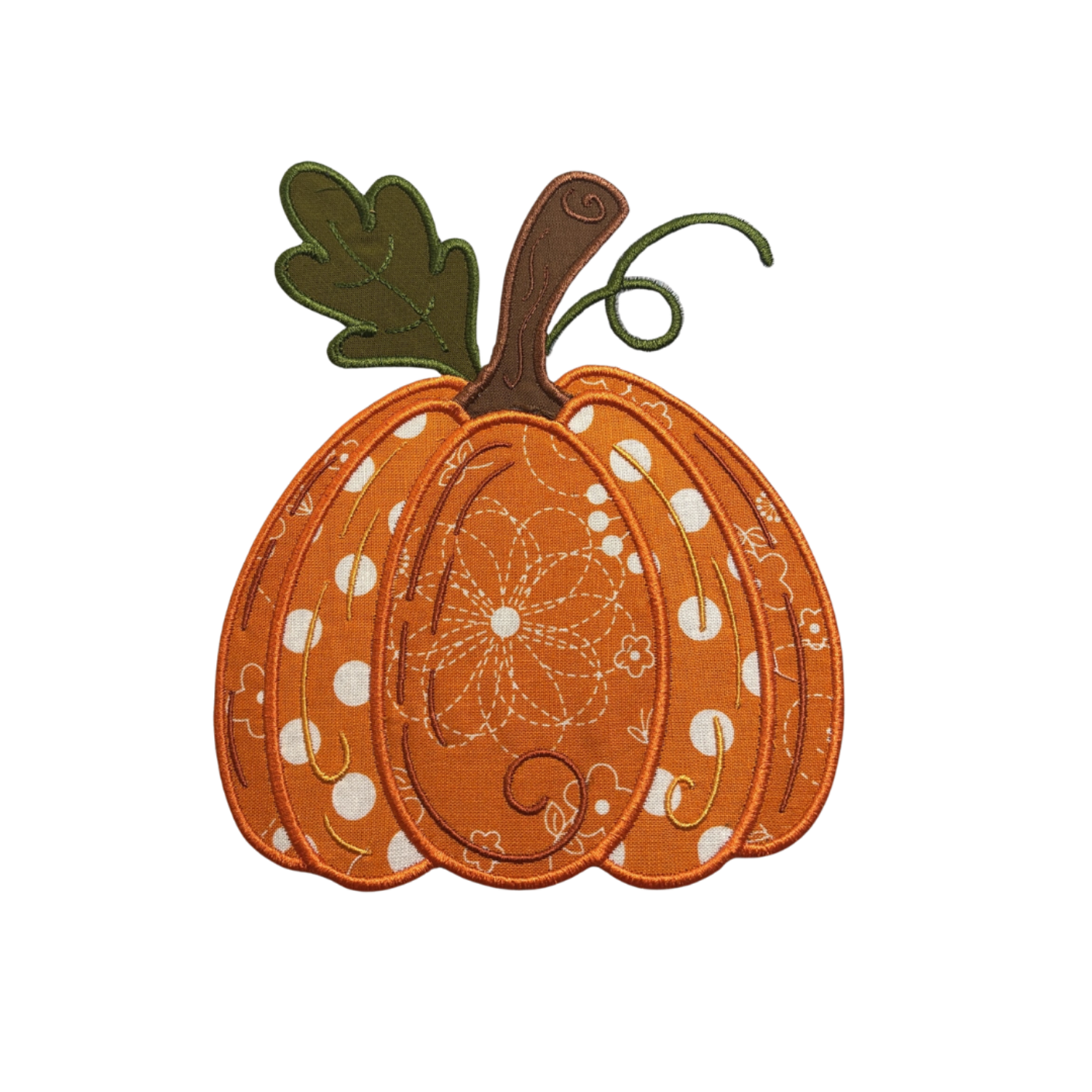 Decorative pumpkin with polka dot pattern on a white background