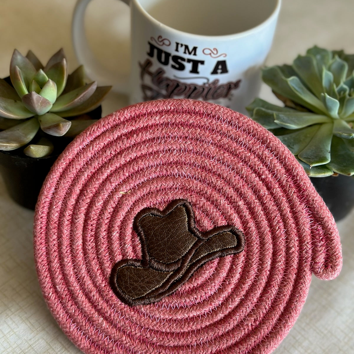 Howdy Rope Coaster Machine Embroidery Designs Hat
