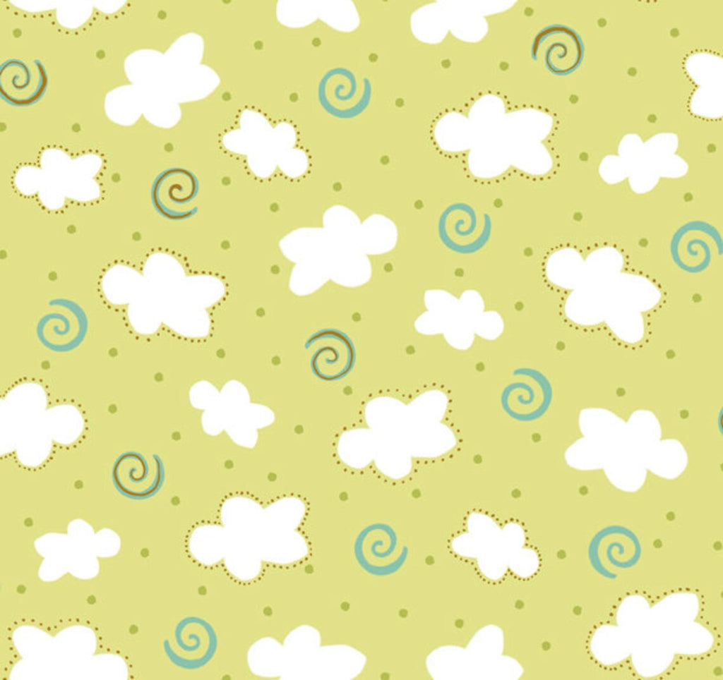 QT Fabrics Cute and Cuddle yellow green fabric