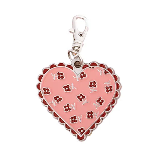 heart charm with flowers
