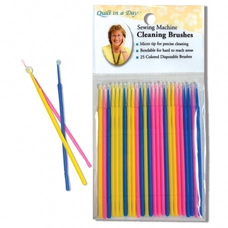 Sewing machine cleaning brushes in assorted colors