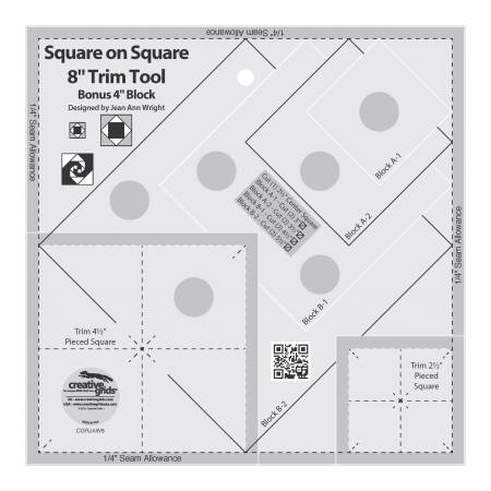 Creative Grids Square on Square 8 Inch Trim Ruler