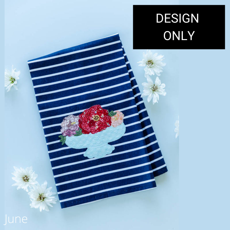 Kimberbell Embroidery Club DESIGN ONLY Be YOUtiful Tea Towel My