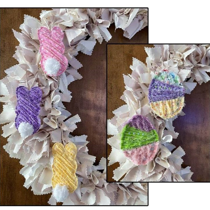 Peeps & Eggs Fabric Wreath