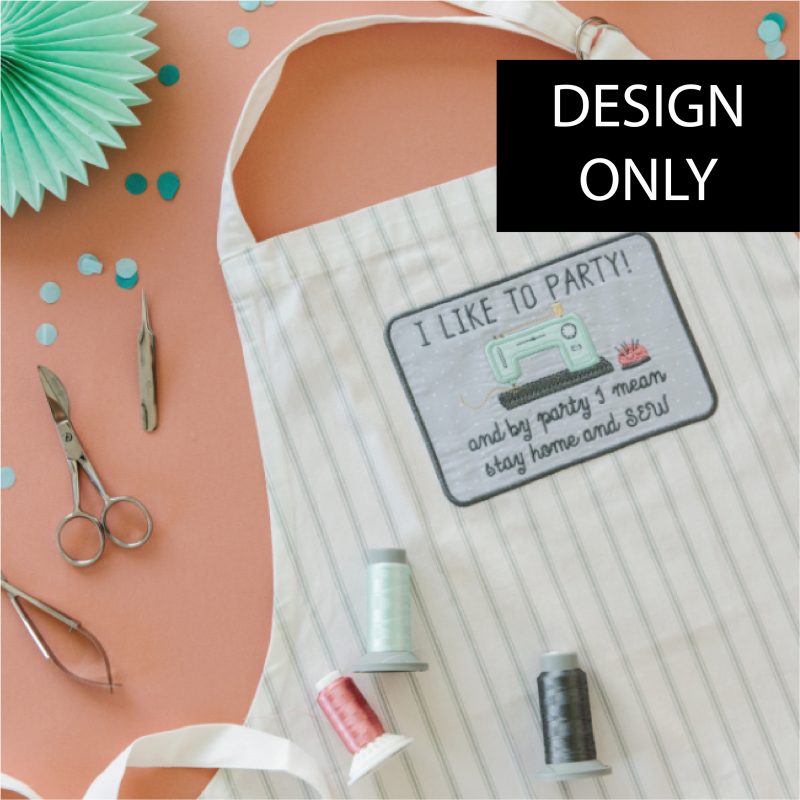 Kimberbell Embroidery Club DESIGN ONLY - September 2022: I Like to Party Apron