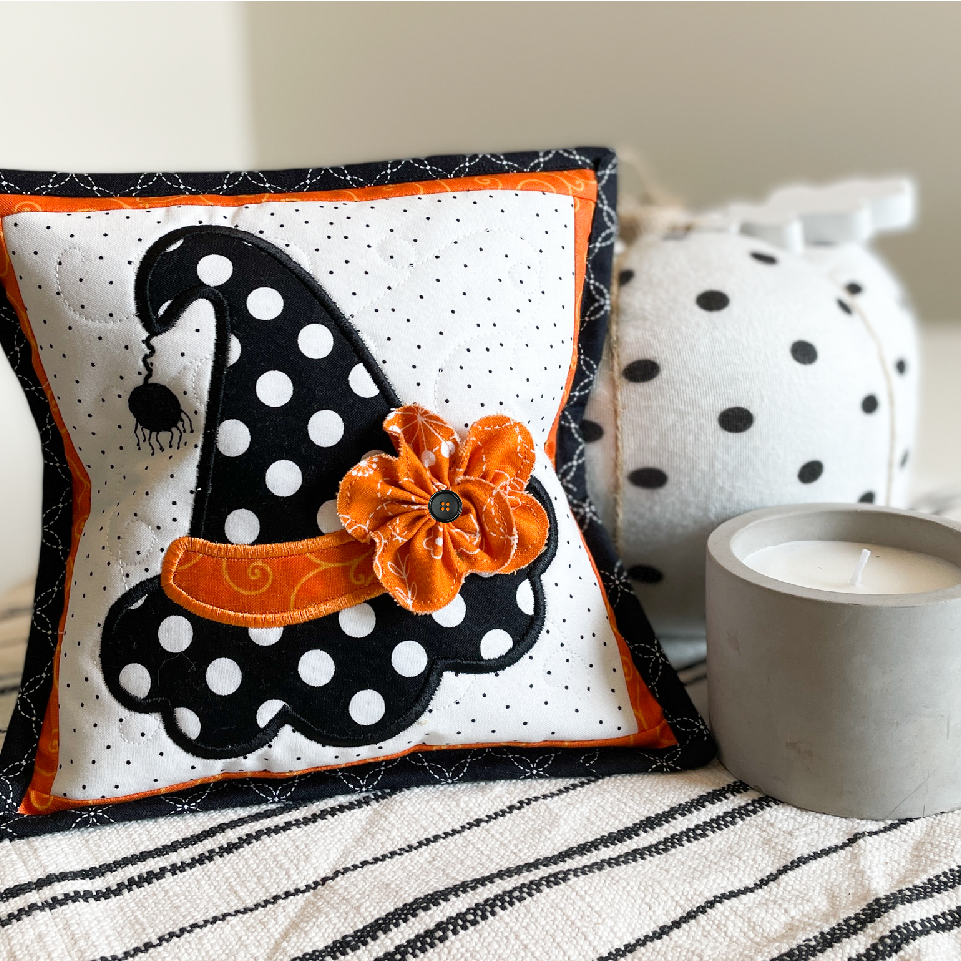Bewitched Mini Pillow Machine Embroidery