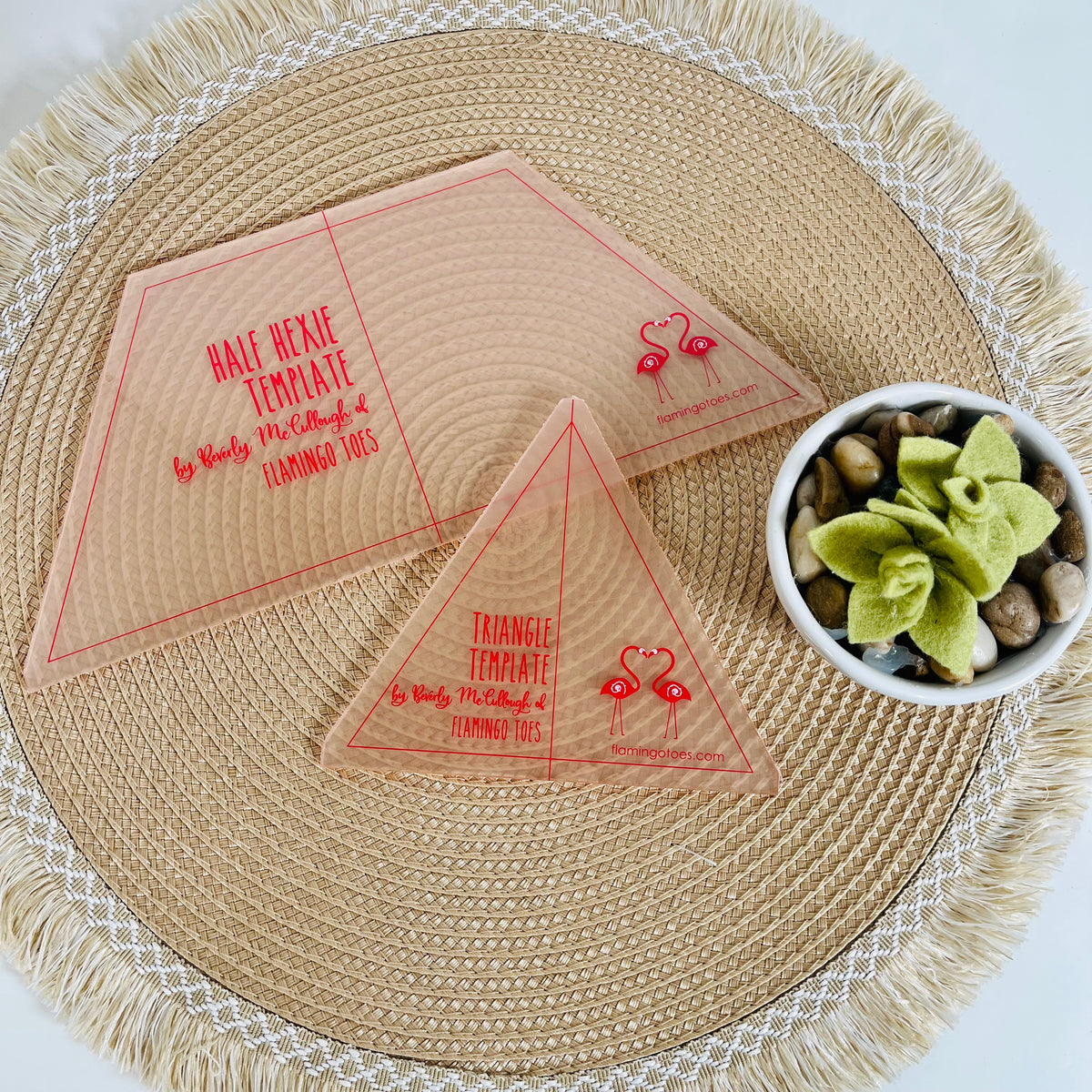 Triangle and Half Hexie Template by Beverly McCullough