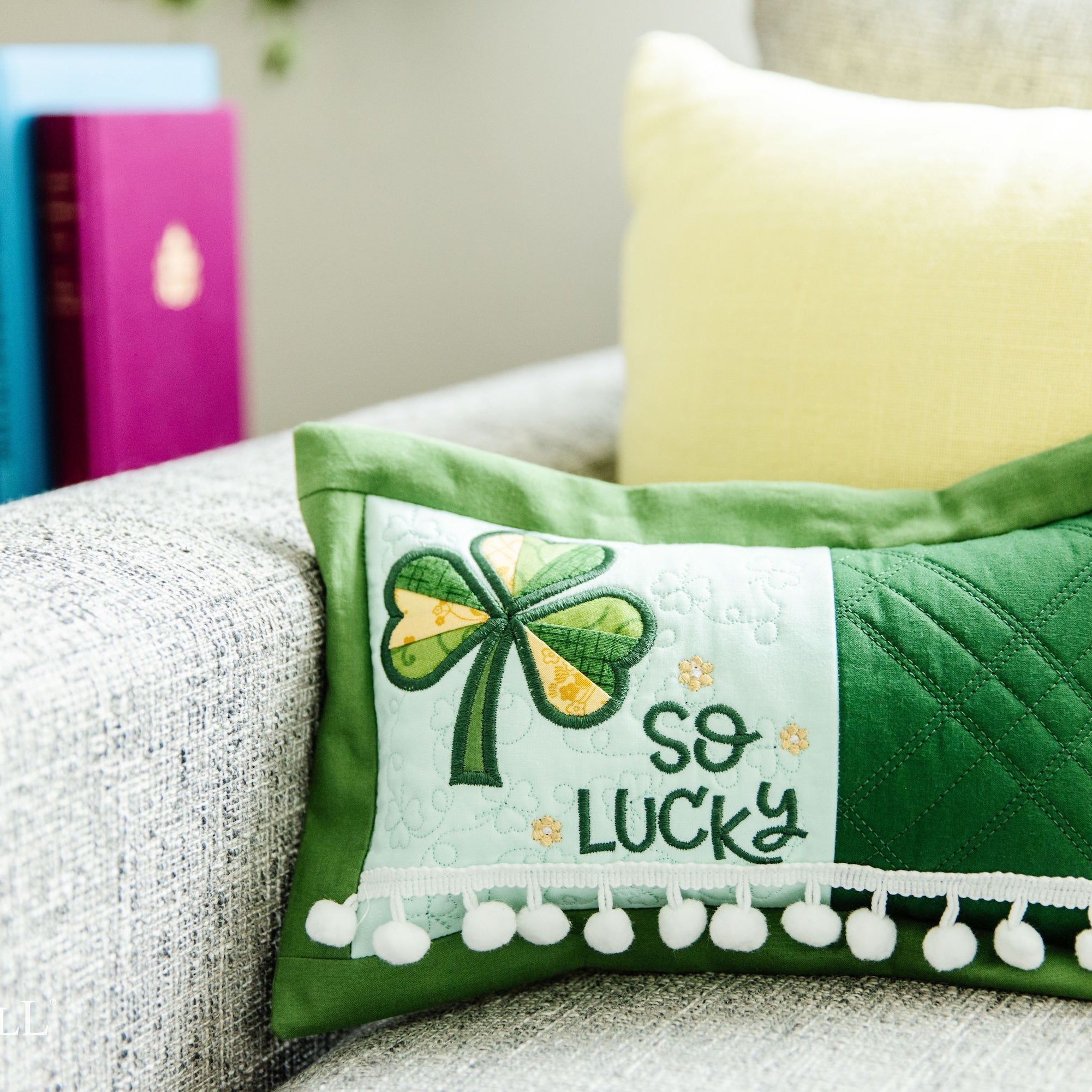 Kimberbell Embroidery Club DESIGN ONLY - February 2023: Lucky Us Pillow
