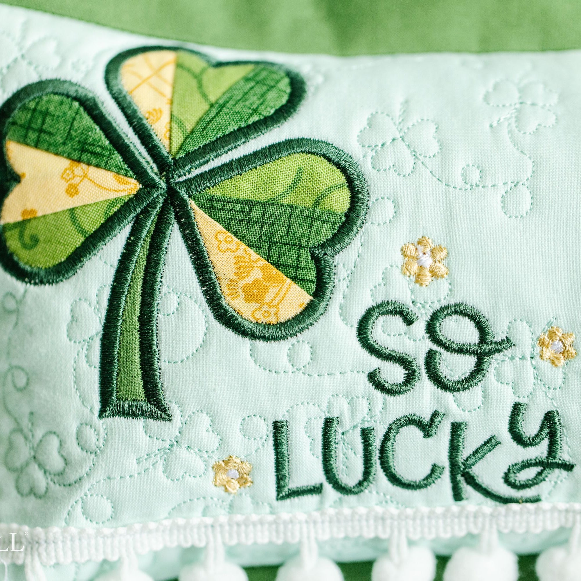 Kimberbell Embroidery Club DESIGN ONLY - February 2023: Lucky Us Pillow