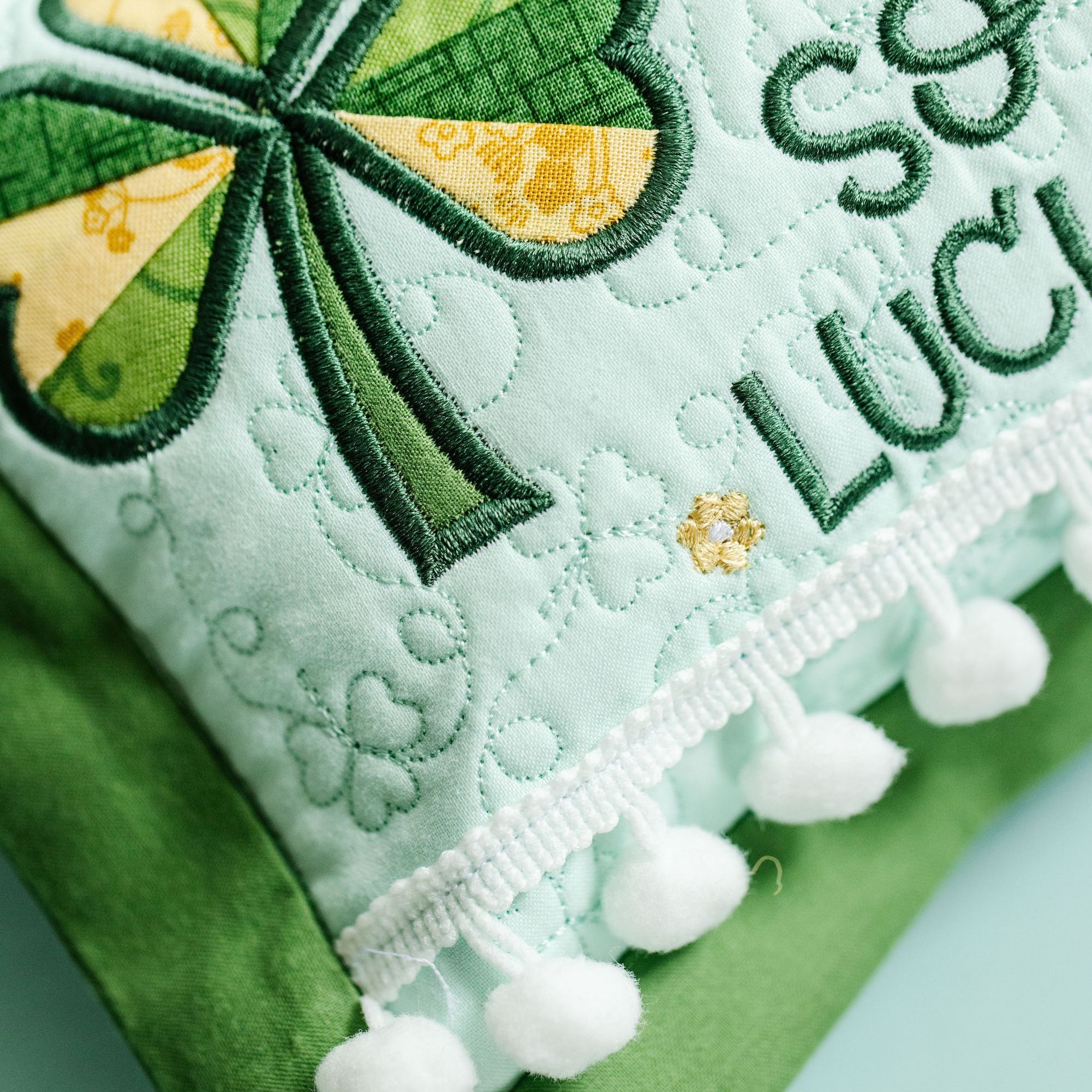Kimberbell Embroidery Club DESIGN ONLY - February 2023: Lucky Us Pillow
