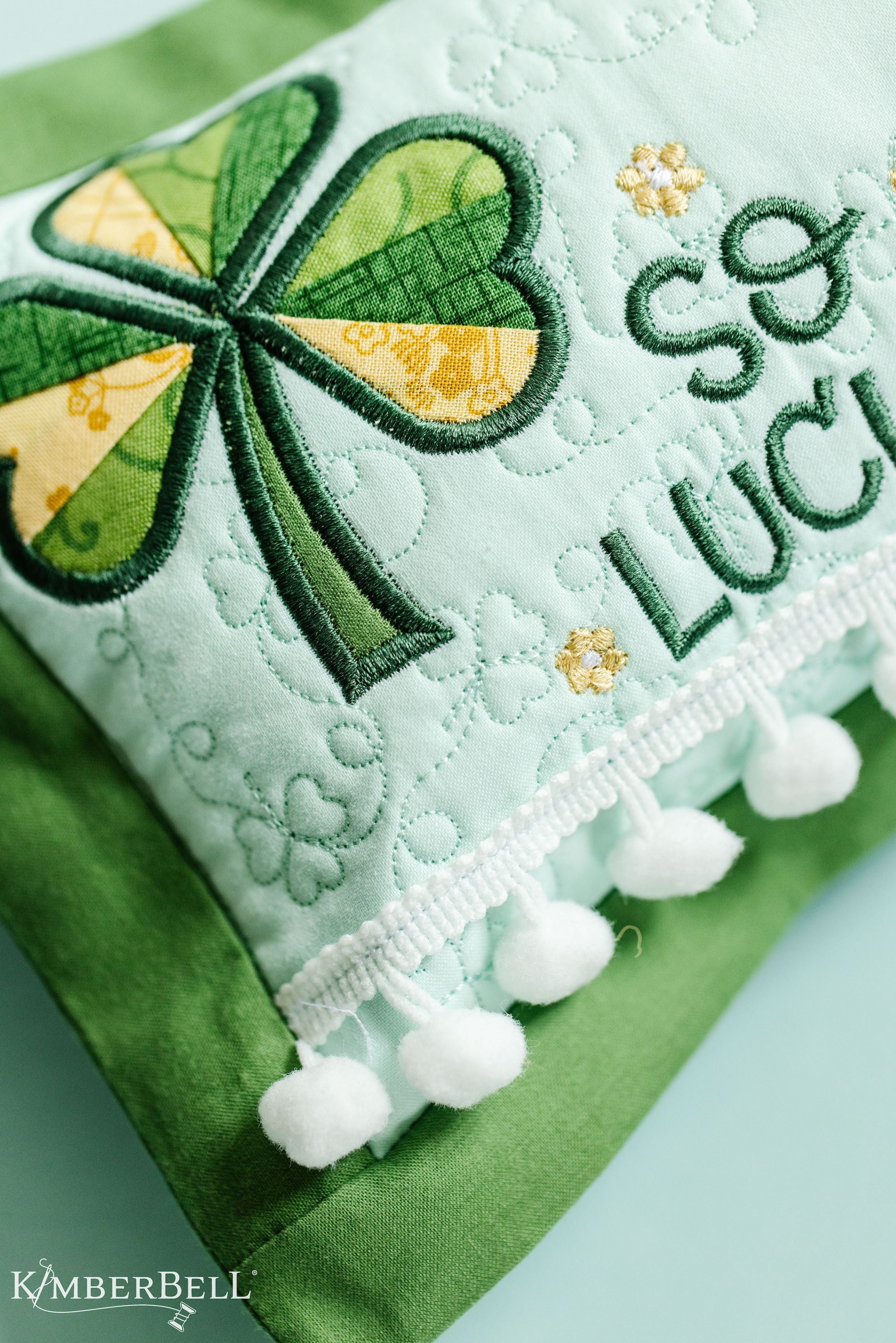 Kimberbell Embroidery Club DESIGN ONLY - February 2023: Lucky Us Pillow