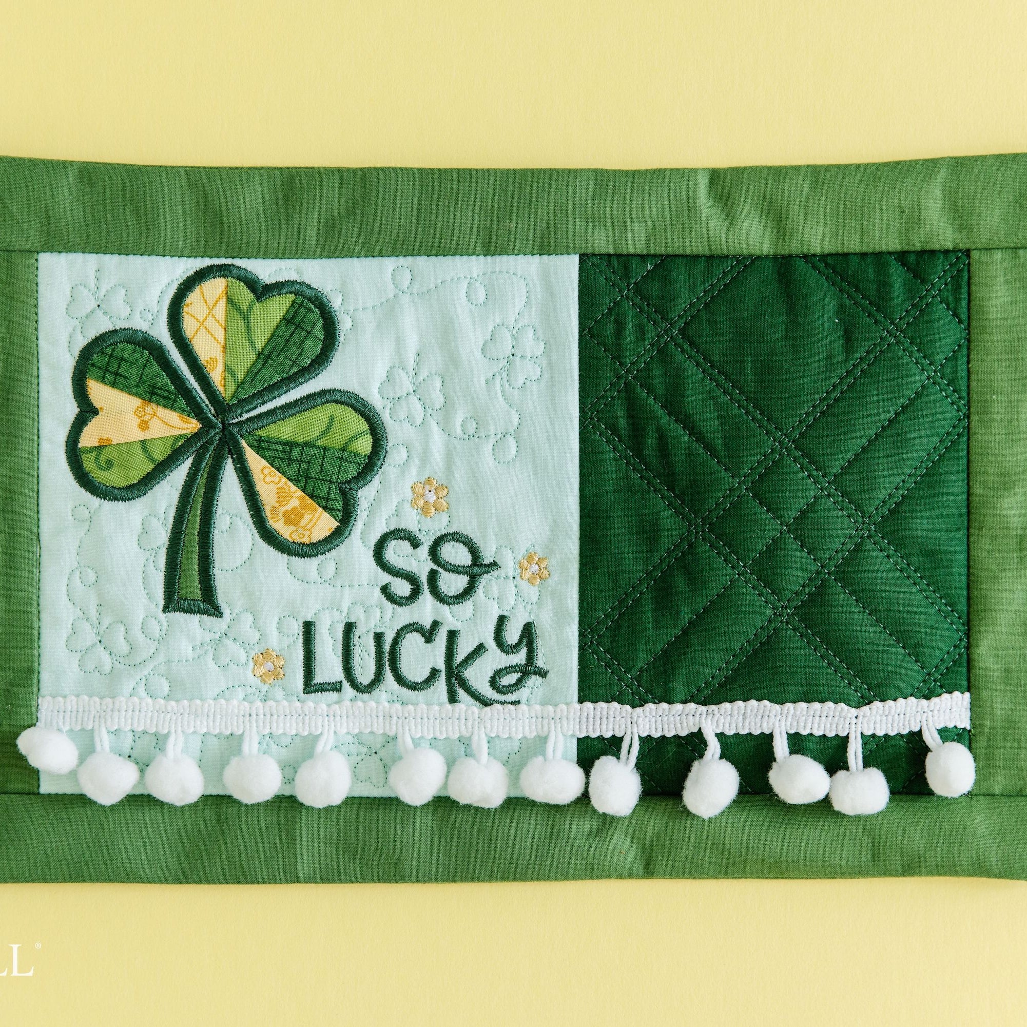 Kimberbell Embroidery Club DESIGN ONLY - February 2023: Lucky Us Pillow