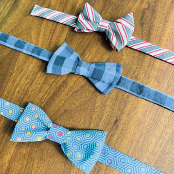 Three small bow ties.
