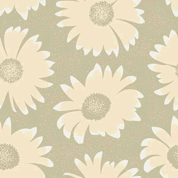 Paintbrush Studio Flowers Beige fabric 