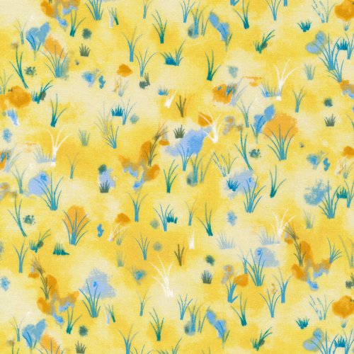 Paintbrush Studio Hedgehog Village Wildflower Yellow fabric 