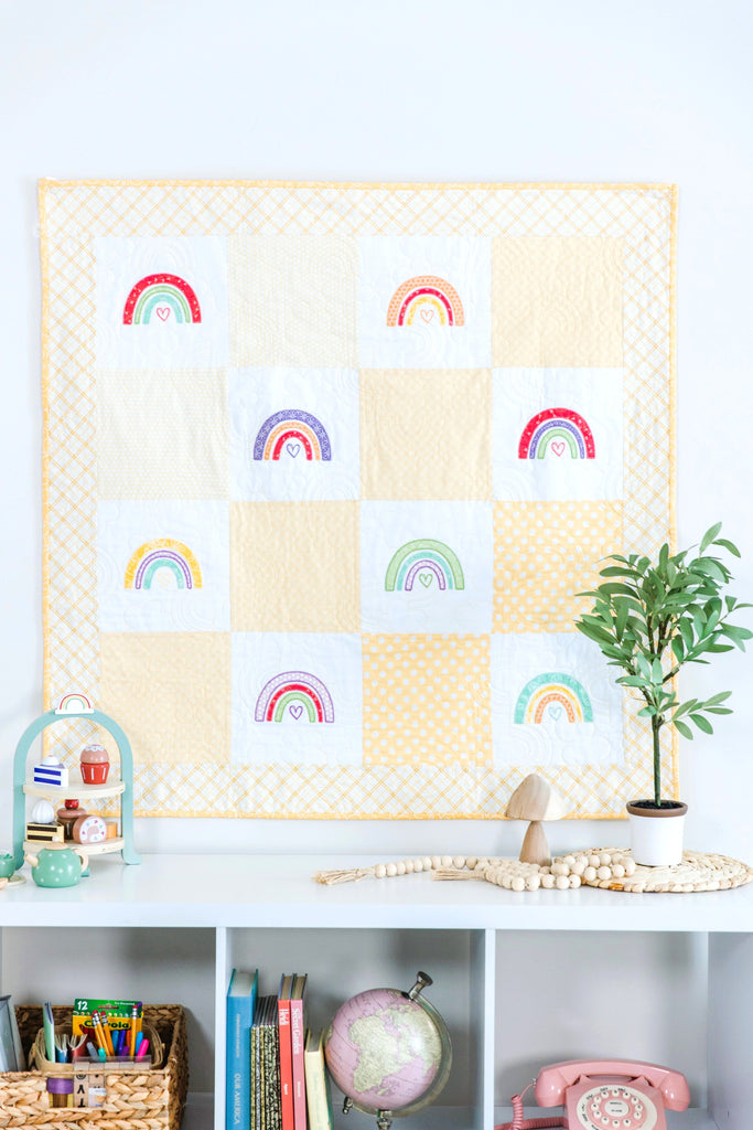 Kimberbell One Hoop Wonder rainbow quilt 