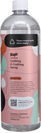 Magic Quilting and Crafting Spray Refill- 32 oz instructions