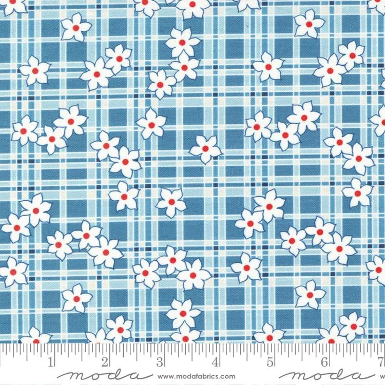 Sweet Melodies, Blue Plaid Fabric (1YD)