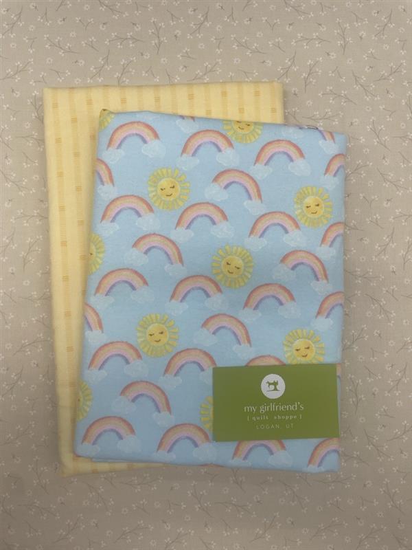 Mitered Baby Blanket Kit (Yellow Rainbow)