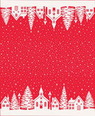Christmas Village Double Border Print Pomegranate