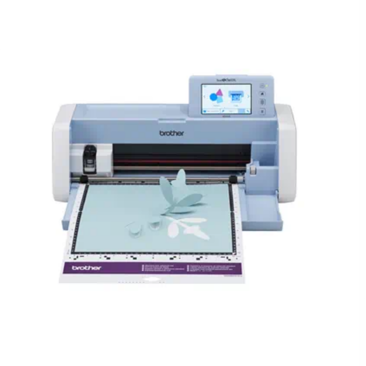 Brother cutting machine with a digital display on a white background