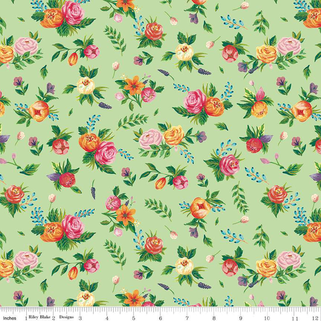 August Floral Sweet Pea Backing (1 Yard)