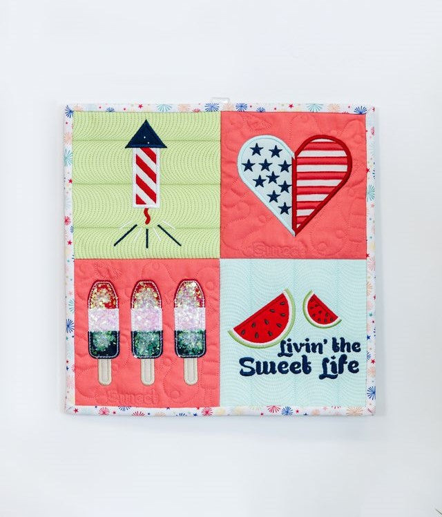 July mini quilt USA