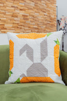 Rabbit and Carrot Pillow 18" x 18"