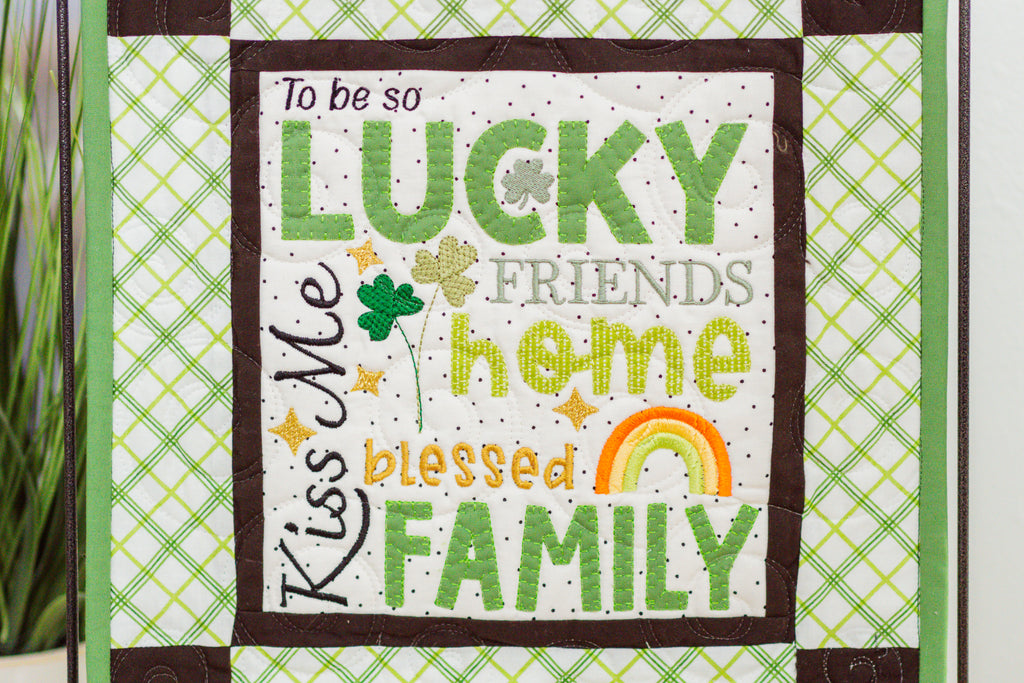 To Be So Lucky... mini quilt close up