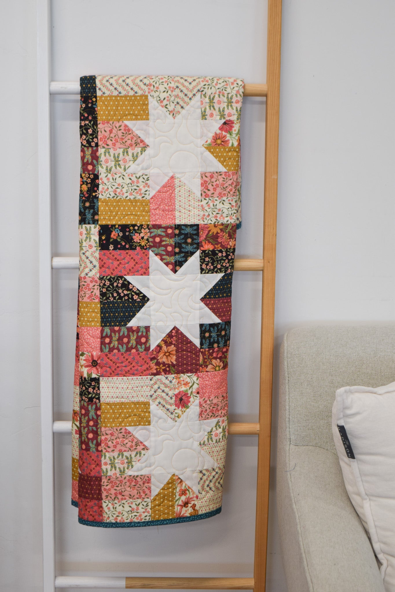 Little Lights Quilt on ladder